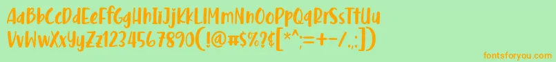 Malove Font Regular by 7NTypes D Font – Orange Fonts on Green Background