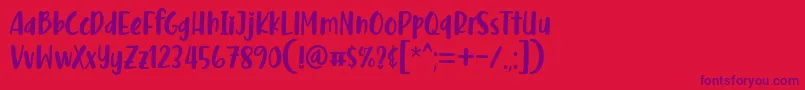 Malove Font Regular by 7NTypes D Font – Purple Fonts on Red Background