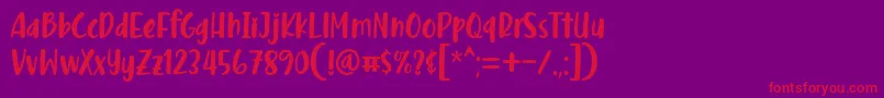 Malove Font Regular by 7NTypes D Font – Red Fonts on Purple Background