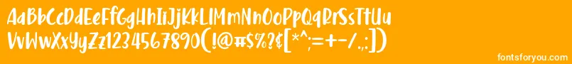 Malove Font Regular by 7NTypes D-Schriftart – Weiße Schriften auf orangefarbenem Hintergrund