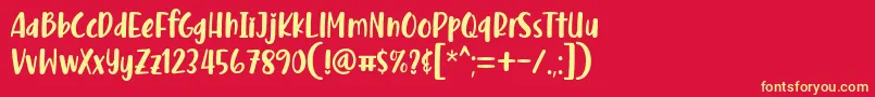 フォントMalove Font Regular by 7NTypes D – 黄色の文字、赤い背景