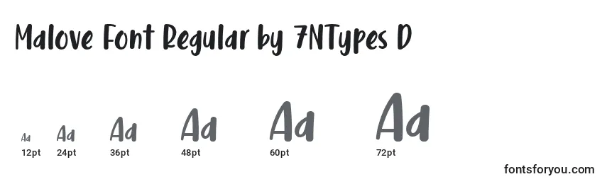 Größen der Schriftart Malove Font Regular by 7NTypes D