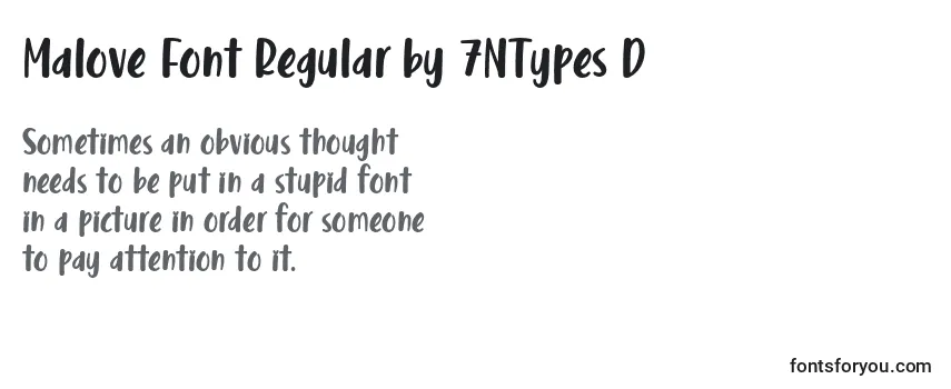 Schriftart Malove Font Regular by 7NTypes D