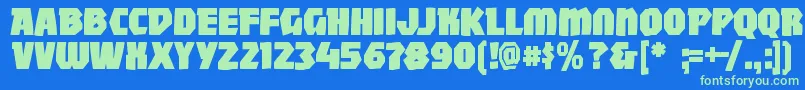 Mightywindy Font – Green Fonts on Blue Background