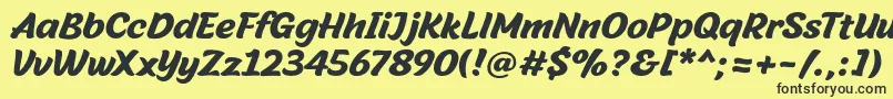 Malvie Font – Black Fonts on Yellow Background