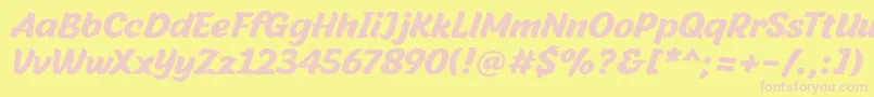 Malvie Font – Pink Fonts on Yellow Background