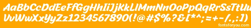 Malvie-Schriftart – Weiße Schriften auf orangefarbenem Hintergrund