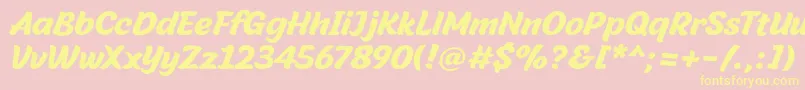 Malvie Font – Yellow Fonts on Pink Background