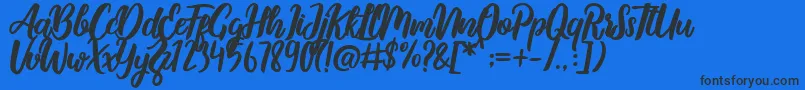 MalykaDemo Font – Black Fonts on Blue Background