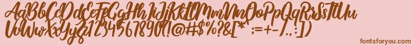 MalykaDemo Font – Brown Fonts on Pink Background