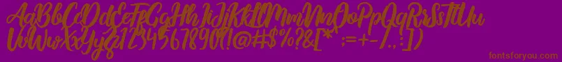 MalykaDemo Font – Brown Fonts on Purple Background