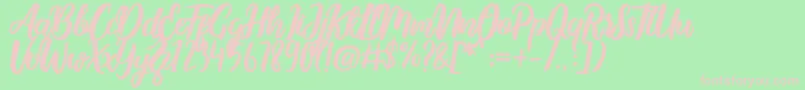 MalykaDemo Font – Pink Fonts on Green Background