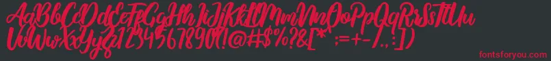 MalykaDemo Font – Red Fonts on Black Background