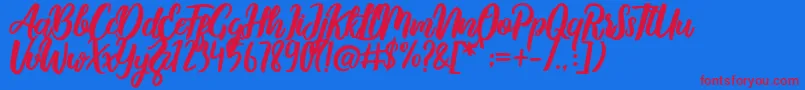 MalykaDemo Font – Red Fonts on Blue Background