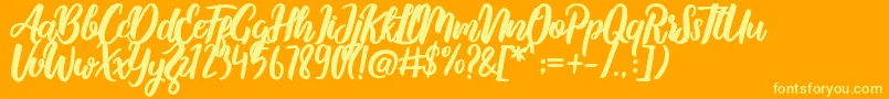 MalykaDemo Font – Yellow Fonts on Orange Background