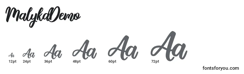 MalykaDemo Font Sizes
