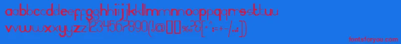MAMMAGAMMA-Schriftart – Rote Schriften auf blauem Hintergrund