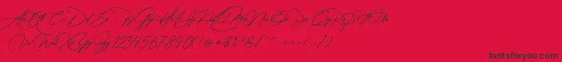Manchester Signature-Schriftart – Schwarze Schriften auf rotem Hintergrund