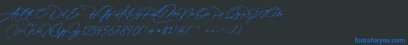 Manchester Signature Font – Blue Fonts on Black Background