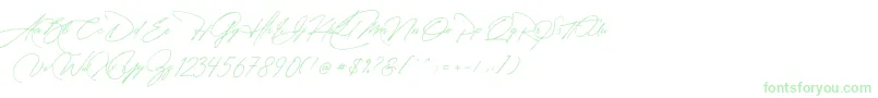 Czcionka Manchester Signature – zielone czcionki na białym tle
