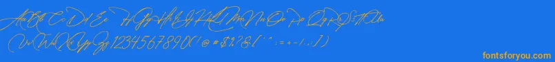 Шрифт Manchester Signature – оранжевые шрифты на синем фоне