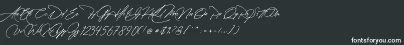 Manchester Signature-fontti – valkoiset fontit mustalla taustalla