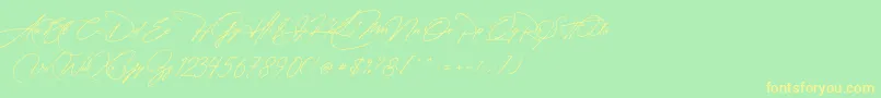 Manchester Signature Font – Yellow Fonts on Green Background