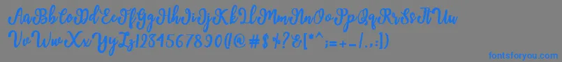 Manda Script-Schriftart – Blaue Schriften auf grauem Hintergrund