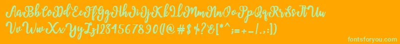 Шрифт Manda Script – зелёные шрифты на оранжевом фоне