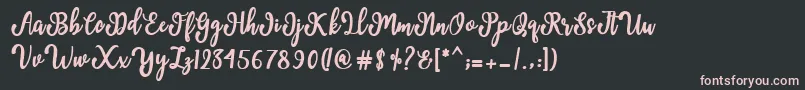 フォントManda Script – 黒い背景にピンクのフォント