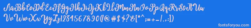 Шрифт Manda Script – розовые шрифты на синем фоне