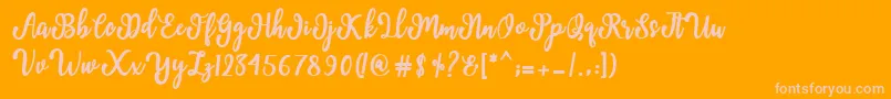 fuente Manda Script – Fuentes Rosadas Sobre Fondo Naranja