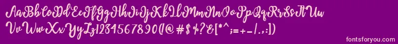 Czcionka Manda Script – różowe czcionki na fioletowym tle