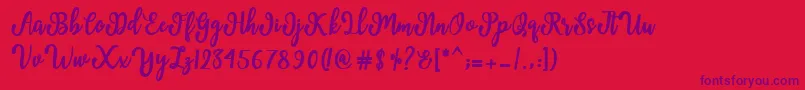 Manda Script Font – Purple Fonts on Red Background