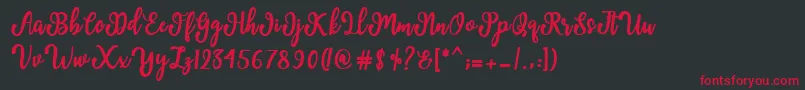 Manda Script Font – Red Fonts on Black Background