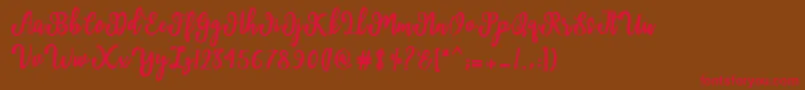 Manda Script Font – Red Fonts on Brown Background