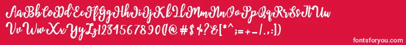 Manda Script Font – White Fonts on Red Background