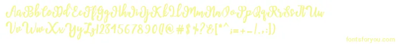 Manda Script Font – Yellow Fonts on White Background