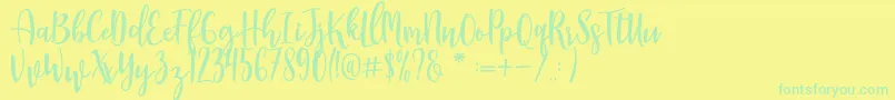 Manda Font – Green Fonts on Yellow Background