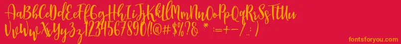 Manda Font – Orange Fonts on Red Background