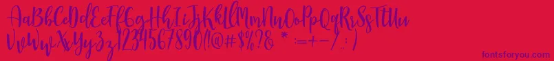 Manda Font – Purple Fonts on Red Background