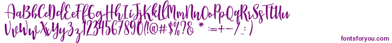 Manda Font – Purple Fonts on White Background