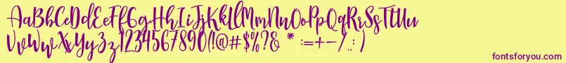 Manda Font – Purple Fonts on Yellow Background