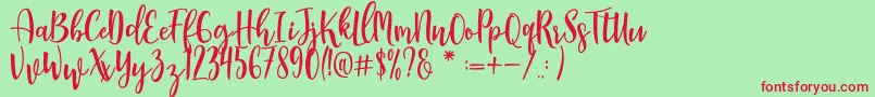 Manda-Schriftart – Rote Schriften auf grünem Hintergrund