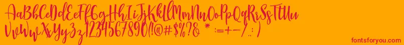 Manda Font – Red Fonts on Orange Background