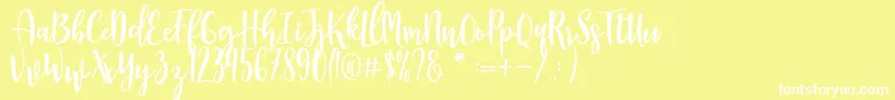 フォントManda – 黄色い背景に白い文字