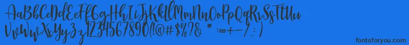 Manda Font – Black Fonts on Blue Background