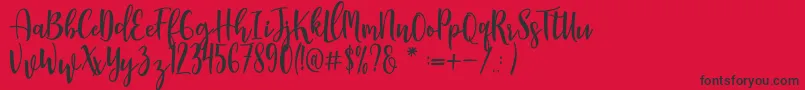 Manda-Schriftart – Schwarze Schriften auf rotem Hintergrund