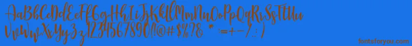 Manda Font – Brown Fonts on Blue Background