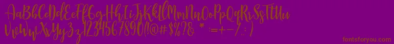 Manda Font – Brown Fonts on Purple Background